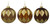 Gold Bronze Christmas Baubles - Glitter & Metallic Tree Ornaments - Set of 12