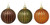 Woodland Christmas Tree Baubles - Matte Glitter Brown Orange Green  - Set of 12