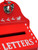 Christmas "Letters to Santa" Mail Post Box with Festive Design - Red