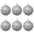 Pearl Christmas Baubles - White with Pearl and Glitter Accents 8cm - Set of 6