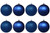 Navy Blue Christmas Baubles 10cm Tree Ornaments - Glitter Matt - Set of 8