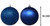 Navy Blue Christmas Baubles 10cm Tree Ornaments - Glitter Matt - Set of 8