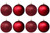 Wine Red Christmas Baubles 10cm Tree Ornaments - Glitter Matt - Set of 8