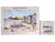 Set Of 8 Vintage Chic Beach Hut Coastal Scene Dinner Place Mats And Coasters