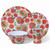 Peach Fruit Melamine Dinner Summer Dining Picnic 16 Piece Set
