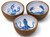 Nautical Wooden and Enamel Bowls with Blue Sea Life Designs - Set of 3