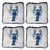 Nautical Lobster Chair Cushions - Reversible Tied Seat Pads - Set of 4