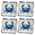 Nautical Crab Chair Cushions - Reversible Tied Seat Pads - Set of 4