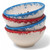 Christmas Festive Dipping Bowls Ceramic Hand Crafted - Red / Blue - Set of 4