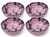 Pink Speckled Ceramic Soup / Cereal Bowls Hand Crafted - Set of 4