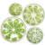 Lime Green Ceramic Serving Bowls & Dishes - Mixed Sizes - Set of 4