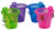 Colourful Translucent Beach Buckets with Matching Spades - Set of 4