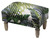 Palm Leaf Jungle Print Upholstered Ottoman Foot Stool with Storage Drawer
