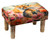 Fox Floral Print Upholstered Ottoman Foot Stool