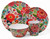 Vibrant Floral Melamine Outdoor Dining Picnic 16 Piece Set