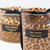 Oud Wood Scented Candles with Leopard Print Glass Holders - Set of 2