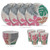 Tropical Leaf Melamine Outdoor Dining Picnic 12 Piece Set