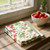 Strawberry Tea Towels Green & White - Cotton Kitchen Towels - Set of 3