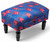 Peacock Print Vibrant Upholstered Ottoman Footstool with Storage Drawer