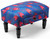 Peacock Print Vibrant Upholstered Ottoman Footstool with Storage Drawer