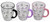 Cute Halloween Ghost Mugs with Coloured Handles - Transparent Glass - Set of 3