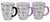 Cute Halloween Ghost Mugs with Coloured Handles - Transparent Glass - Set of 3
