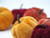 Velvet Fabric Pumpkins in Autumn Colours - Home Decoration Ornaments - Set of 6