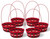 Christmas Baskets with Handle - Red Green Woven  - Set of 6
