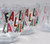 Large Christmas Latte / Hot Chocolate Clear Glass Mugs - Candy Cane - Set of 4