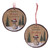 Christmas Dog Baubles Cute Wooden Xmas Tree Pebble Ornaments - Set of 2