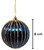 Navy Blue and Gold Striped Christmas Tree Baubles Decorations - Set of 6