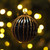 Navy Blue and Gold Striped Christmas Tree Baubles Decorations - Set of 6
