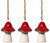 Ceramic Mushroom Woodland Christmas Tree Bauble Hanging Decoration - Set of 3