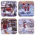 Christmas Snowman Hard Back Coasters Non Slip - Set of 8