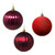 Wine Red 8cm Christmas Baubles - Velvet Smooth Shiny Textured - Set of 12