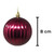 Wine Red 8cm Christmas Baubles - Velvet Smooth Shiny Textured - Set of 12