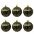 Deep Green & Glitter Gold Ribbed Christmas Bauble - Set of 6 Deep Green & Glitter Gold Ribbed Christmas Bauble - Set of 6