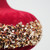 Deep Red 15cm Giant Flock Red Velvet Baubles - With Gold Beading - Set of 3 Deep Red 15cm Giant Flock Red Velvet Baubles - With Gold Beading - Set of 3