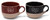 Pottery Style Christmas Large Latte Coffee Hot Chocolate Soup Mugs - Set of 2