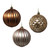Earth Tones Christmas Bauble Decorations - Bronze, Brown, Gold - Set of 12