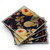 Floral Square Glass Drinks Coasters Victorian - Set of 4