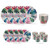 Reusable Plastic Dining Picnic Set - 16pcs Plates Bowls Cups - Tropical