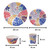 Reusable Plastic Dining Picnic Set - 16pcs Plates Bowls Cups - Floral