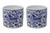 Blue & White Indoor Ceramic Plant Flower Pot - Bird - Set of 2
