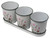 White Metal Floral Set of 3 Plant Pots with Tray - Wild Flowers