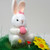 Girls Ready Made Decorated Easter Hat Bonnet - Sitting Bunny