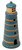 Ceramic Lighthouse Tealight Holder 18cm Blue Natural Striped Finish