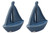 Blue Ceramic Sailboat Ornament 8cm - Set of 2