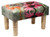 Butterfly Flower Print Upholstered Cushioned Footstool Foot Rest