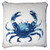 Blue Crab Print Decorative Cushion 40cm